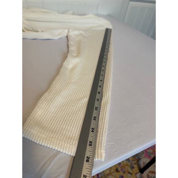 Womens Plus 1X Chic Lagenlook Ribbed Open Front Long Sleeve Longline Cardigan - Picture 9 of 10